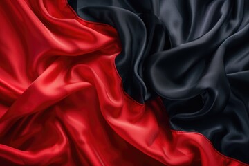 Obraz premium Close-up view of a red and black fabric. Versatile and suitable for various design projects