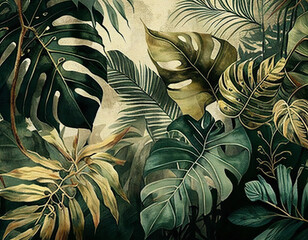 Imagine tropical leaves background