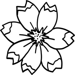 Doodle freehand drawing of cherry blossom flowers.	