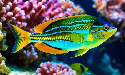 Obraz premium Ocean coral reef underwater. Sea world under water