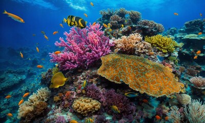 Fototapeta na wymiar Ocean coral reef underwater. Sea world under water