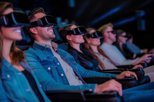 friends in cinema with moving dbox seats
