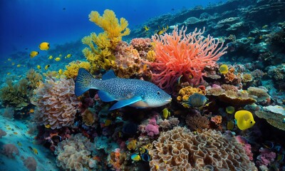 Obraz na płótnie Canvas Ocean coral reef underwater. Sea world under water