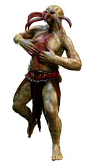 3D Rendering Male Alien on White