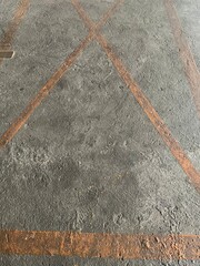 Foot print on the cement floor with no stop sign
