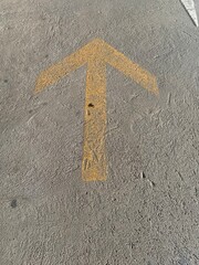 direct sign on the cement road, old street, cement street texture background
