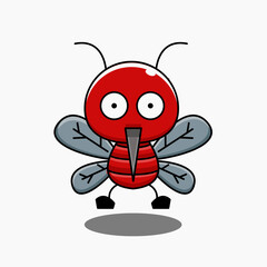cute vector illustration of mosquito mascot