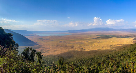 Panoramic view of the Ngorongoro Conservation Area, Tanzania