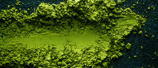 matcha powder tea, web banner format
