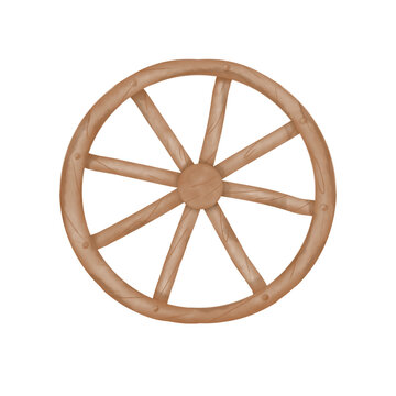 Old Classic Wooden Wheel clipart