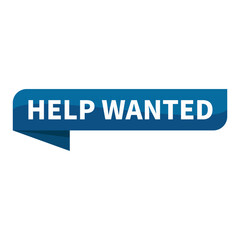 Help Wanted Text In Blue Ribbon Rectangle Shape For Information Announcement Sign Business Marketing Social Media
