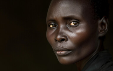 Portrait of a Woman With Dark Skin and Brown Eyes