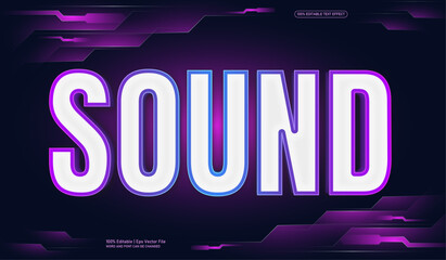 Sound editable premium 3d vector text effect