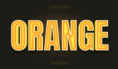 Orange editable premium 3d vector text effect