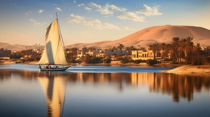Panorama of Nile - obrazy, fototapety, plakaty