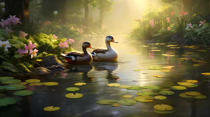 ducks in the lake