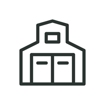 Barn shed isolated icon, poultry farm building vector symbol with editable stroke
