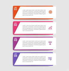 Infographic template with 4 steps, workflow, process chart