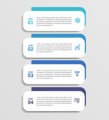 Infographic template with 4 steps, workflow, process chart