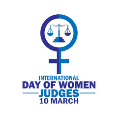 International Day of Women Judges Vector Illustration. 10 March. Suitable for greeting card, poster and banner.
