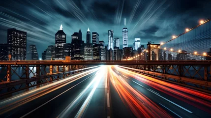 Foto op Plexiglas brooklyn bridge night exposure  © Ziyan Yang