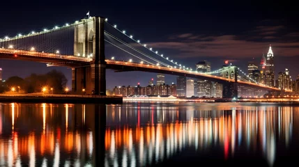 Fotobehang brooklyn bridge night exposure  © Ziyan Yang