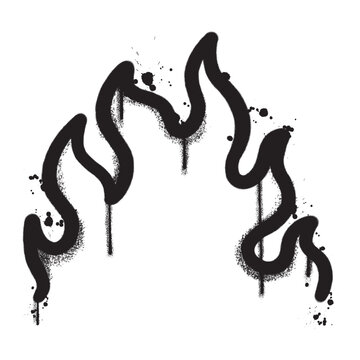 Vector graffiti spray paint fire isolated vector illustration