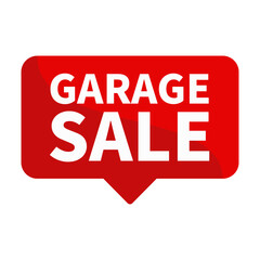 Garage Sale Text In Red Rectangle Shape For Promotion Business Marketing Social Media Information Announcement

