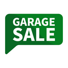 Garage Sale Text In Green Rectangle Shape For Promotion Business Marketing Social Media Information Announcement
