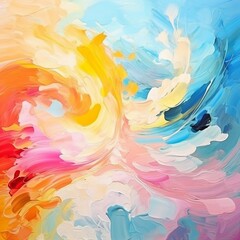 Fully Colorful Thick Oil Painting Minimalist Background