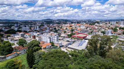 Fototapeta na wymiar Aerial image of the city of Betim, Belo Horizonte, Brazil. Main square.