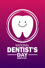 National Dentist's Day Vector Illustration. March 06. Suitable for Mobile Wallpaper.