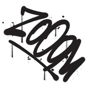 Vector graffiti spray paint word zooom isolated vector illustration