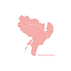 Bad Harzburg Map - World Map International vector template. German region silhouette vector illustration