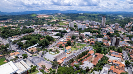 Fototapeta na wymiar Aerial image of the city of Betim, Belo Horizonte, Brazil. Main square.