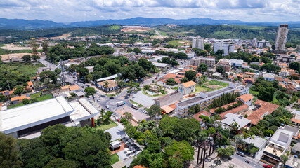 Fototapeta premium Aerial image of the city of Betim, Belo Horizonte, Brazil. Main square.