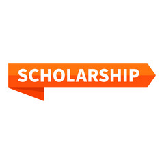 Scholarship Text In Orange Ribbon Rectangle Shape For Promotion Business Marketing Social Media Information Announcement
