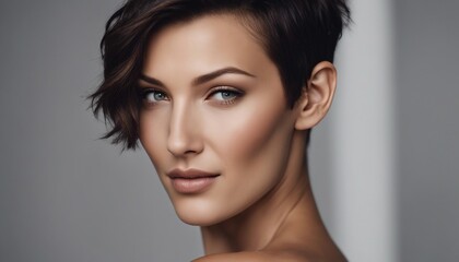 Fototapeta premium Empowered Elegance: The Bold and Confident Pixie Cut