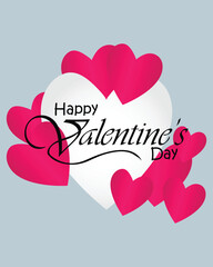Happy valentines day. Vector banner, greeting card, flayer, poster,  with text Happy valentines day