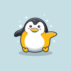 Cute penguin cartoon vector illustration. Cute penguin icon