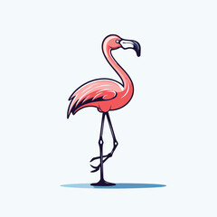 Flamingo. Vector illustration of a flamingo on a white background.