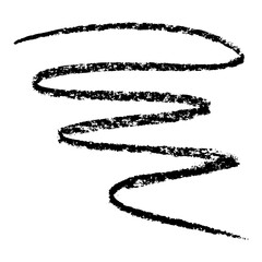 Curly line by wax crayon, hand drawn grunge background. Vector illustration