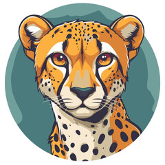 Cheetah portrait. Vector illustration of a cheetah head.