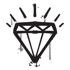 Vector graffiti spray paint diamond isolated vector illustration