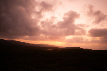 sunset in the mountains