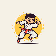 Taekwondo. Vector illustration of a karate man.