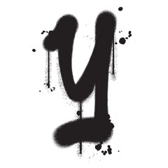 Vector graffiti spray paint alphabet Y in isolated background