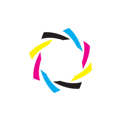 Rotary CMYK color logo design vector