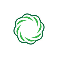 Green Flower logo design vector