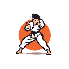 Taekwondo. karateial arts. vector illustration